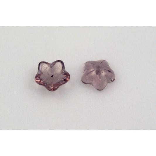 Pressed Beads 5-petal Flower 10 mm, Transparent Light Amethyst (20020), Bohemia Crystal Glass, Czechia 11179215