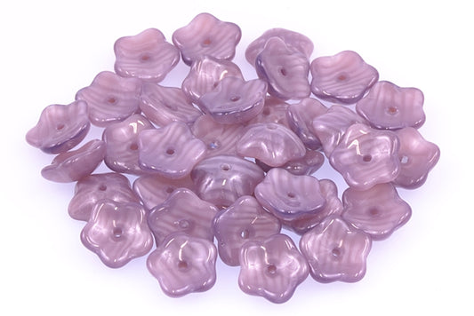 Pressed Beads 5-petal Flower 10 mm, Violet Moonlight (26016), Bohemia Crystal Glass, Czechia 11179215