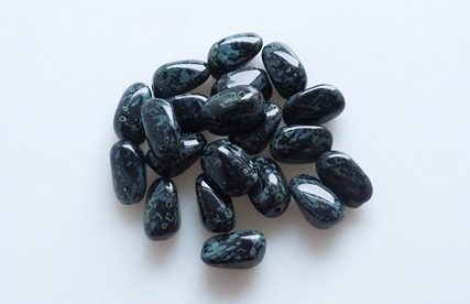 Pressed Beads 15 x 10 mm, Black Travertin (23980-86800), Bohemia Crystal Glass, Czechia 11191211