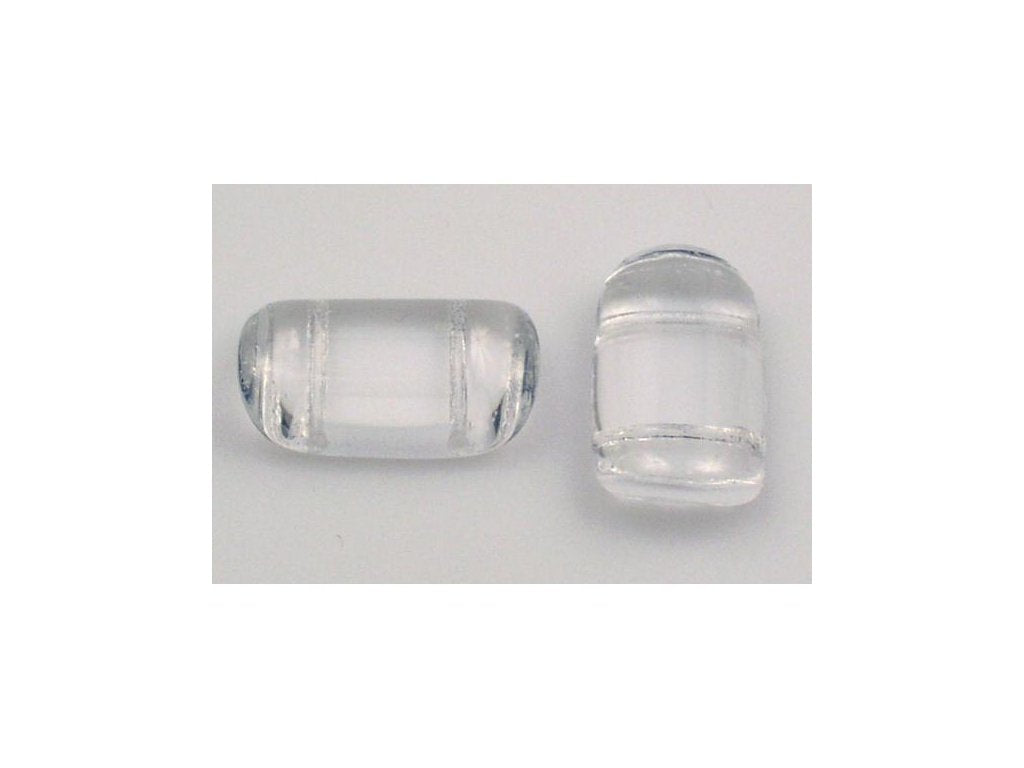 2-hole Pressed Beads Crystal Glass Czech Republic
