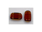 2-hole Pressed Beads Transparent Brown Glass Czech Republic