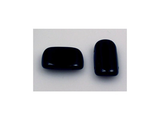 2-hole Pressed Beads Black Glass Czech Republic
