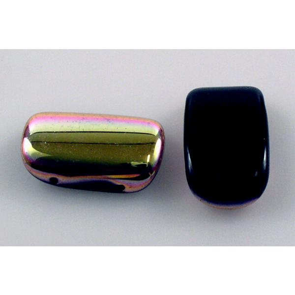 Pressed Beads 14 x 23 mm, Black 28009 (23980-28009), Bohemia Crystal Glass, Czechia 11194017