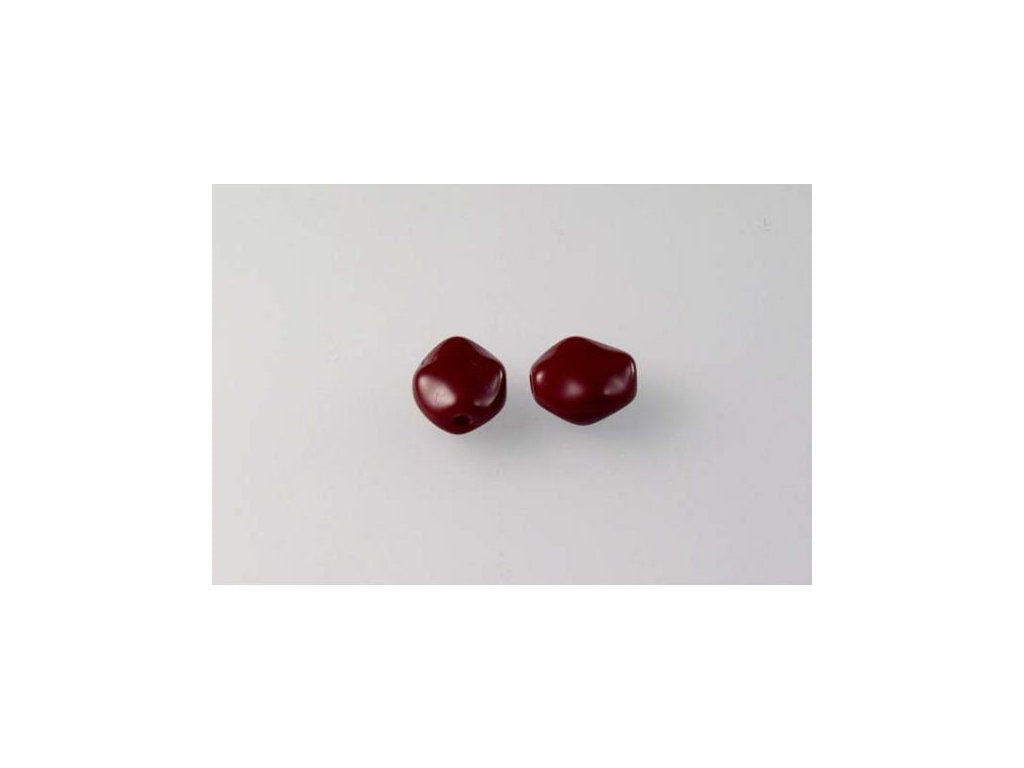 Pressed Beads Opaque Red Glass Czech Republic