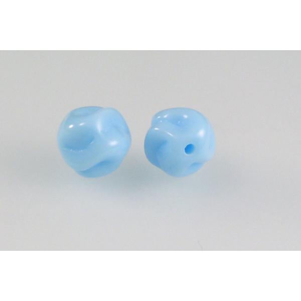 Pressed Beads Smashed Roun 8 mm, Blue (63010), Bohemia Crystal Glass, Czechia 11199210