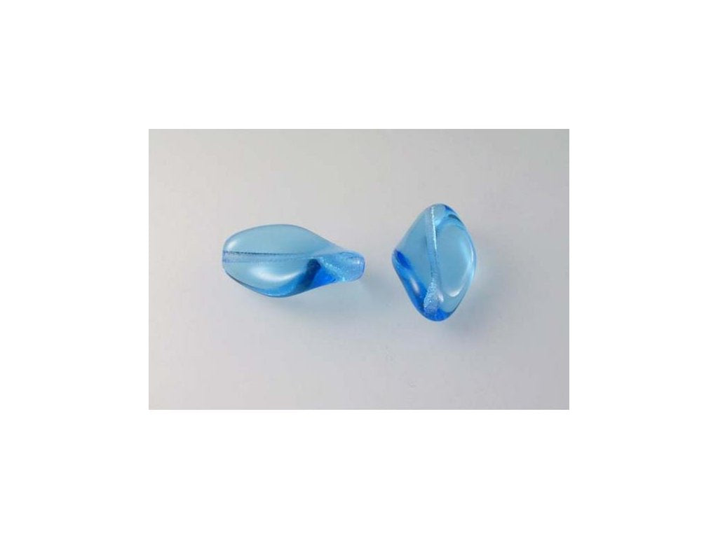Pressed Beads Transparent Aqua Glass Czech Republic