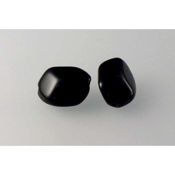 Pressed Beads 14 x 10 mm, Black (23980), Bohemia Crystal Glass, Czechia 11199805