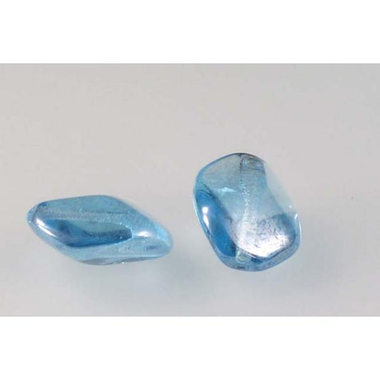 Pressed Beads 14 x 10 mm, Transparent Aqua Hematite (60010-14400), Bohemia Crystal Glass, Czechia 11199805
