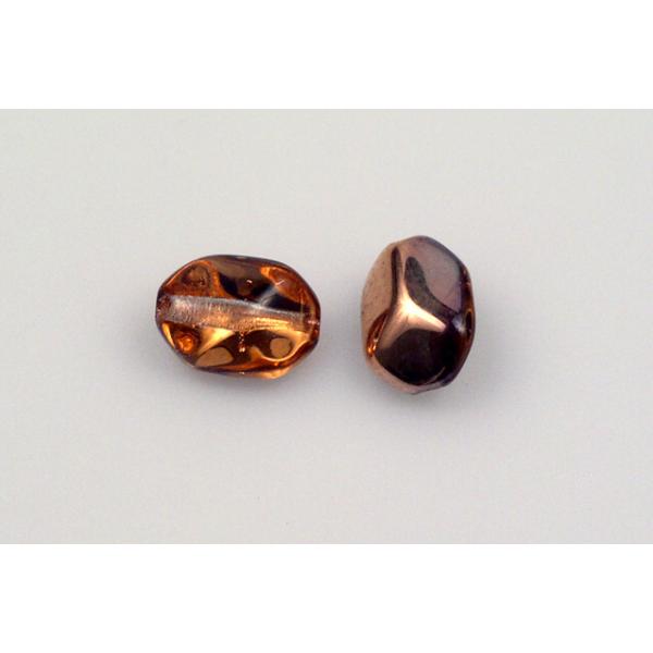 Pressed Beads 9 x 6 mm, Crystal Rose Gold Capri (30-27101), Bohemia Crystal Glass, Czechia 11199805