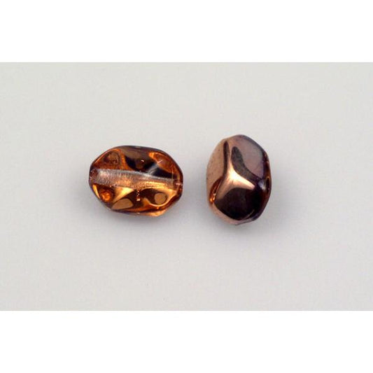 Pressed Beads 9 x 6 mm, Crystal Rose Gold Capri (30-27101), Bohemia Crystal Glass, Czechia 11199805