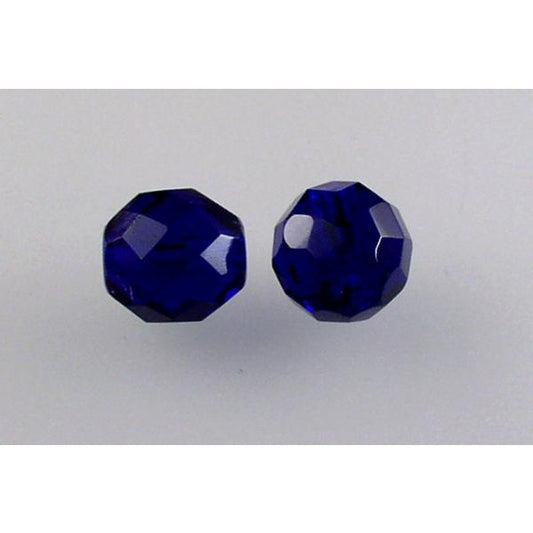 Fire Polished Faceted Beads Round 10 mm, Transparent Blue (30080), Bohemia Crystal Glass, Czechia 15119001