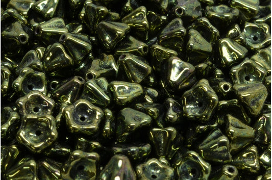 铃花珠，黑色光泽红色全涂层 (23980-14495)，玻璃，捷克共和国