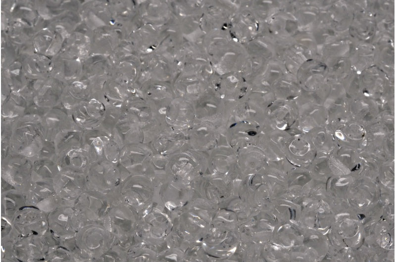 Mushroom Button Beads, Crystal (00030), Glass, Czech Republic