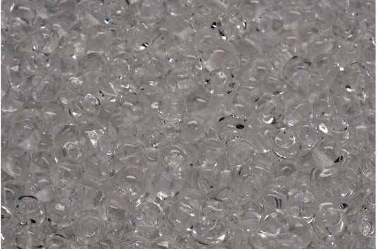 Mushroom Button Beads, Crystal (00030), Glass, Czech Republic