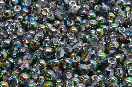 Mushroom Button Beads, Crystal 28137 (00030-28137), Glass, Czech Republic