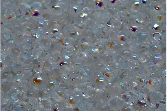 Mushroom Button Beads, Crystal Ab (00030-28701), Glass, Czech Republic