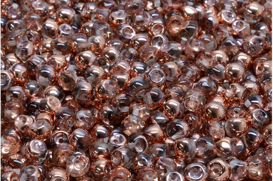 Mushroom Button Beads, Crystal Rose Gold Capri (00030-27101), Glass, Czech Republic