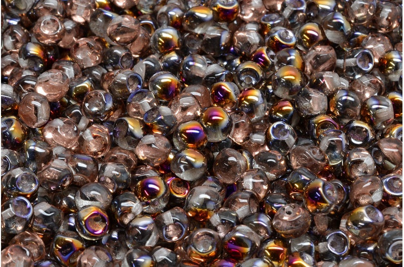 Mushroom Button Beads, Crystal Sliperit (00030-29501), Glass, Czech Republic