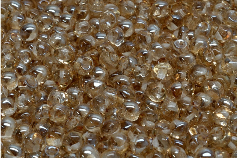 Mushroom Button Beads, Crystal 23501 (00030-23501), Glass, Czech Republic