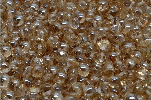 Mushroom Button Beads, Crystal 23501 (00030-23501), Glass, Czech Republic