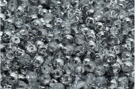 Mushroom Button Beads, Crystal Crystal Silver Half Coating (00030-27001), Glass, Czech Republic
