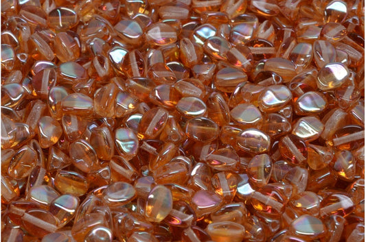 捏珠，水晶杏涂层 (00030-29121)，玻璃，捷克共和国
