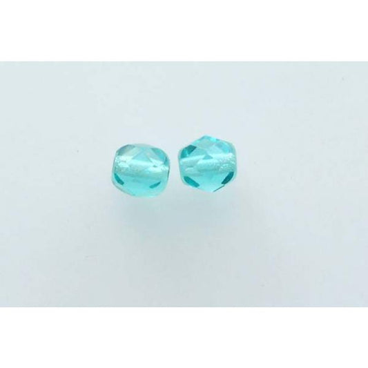 Fire Polished Faceted Beads Round 6 mm, Transparent Aqua (60120), Bohemia Crystal Glass, Czechia 15119001