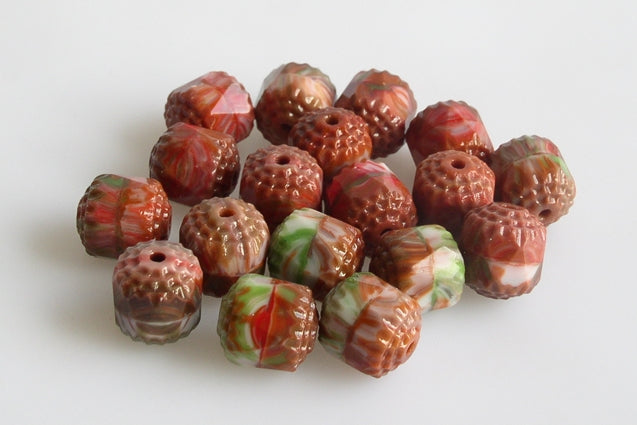 Fire Polished Faceted Beads Cathedral 10 mm, Mixed Colors Brown (), Bohemia Crystal Glass, Czechia 15119104