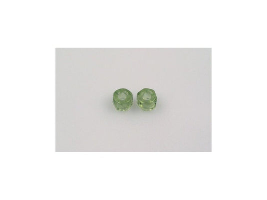 Fire Polished Faceted Beads Pony Bagel Transparent Green Glass Czech Republic