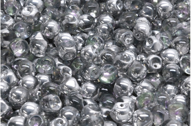 Mushroom Button Beads, Crystal 26536 (00030-26536), Glass, Czech Republic