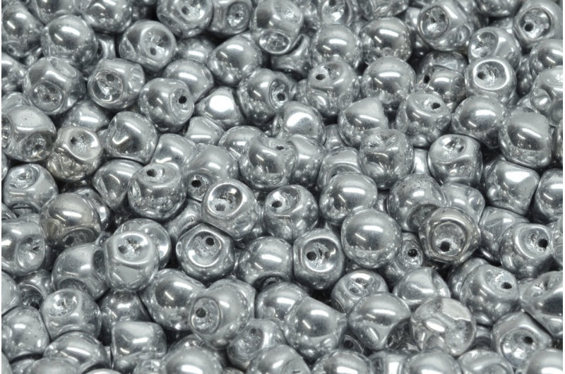 Mushroom Button Beads, Crystal Silver (00030-27000), Glass, Czech Republic