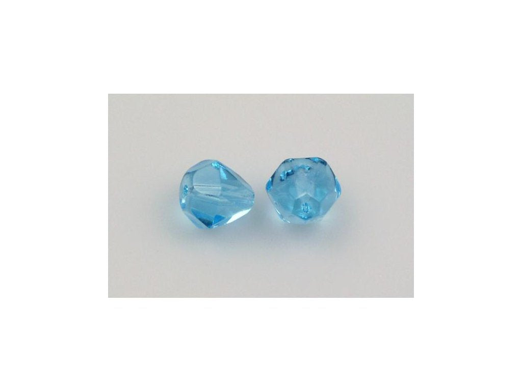 Fire Polished Faceted Beads Pear Drop Transparent Aqua Glass Czech Republic