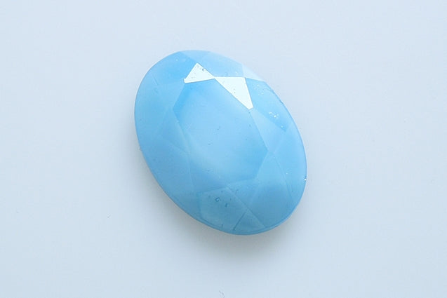 Crystal Glass Gemstone Oval 25 x 18 mm, Turquise (64000), Bohemia Crystal Glass, Czechia 2130