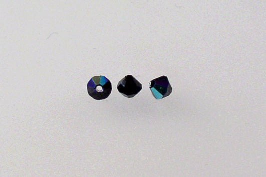 MC Bicone Xilion Cut beads High Sparkle 3 mm, Black Ab (23980-28701), Bohemia Crystal Glass, Czechia 45169302