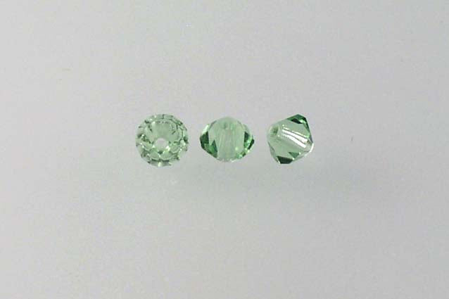 MC Bicone Xilion Cut beads High Sparkle 4 mm, Transparent Green (50100), Bohemia Crystal Glass, Czechia 45169302