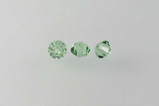 MC Bicone Xilion Cut beads High Sparkle 4 mm, Transparent Green (50100), Bohemia Crystal Glass, Czechia 45169302