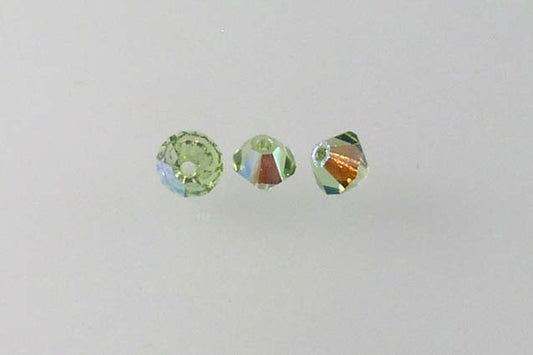 MC Bicone Xilion Cut beads High Sparkle 4 mm, Transparent Green Ab (50230-28701), Bohemia Crystal Glass, Czechia 45169302