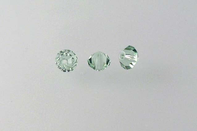 MC Bicone Xilion Cut beads High Sparkle 4 mm, Transparent Green (50520), Bohemia Crystal Glass, Czechia 45169302
