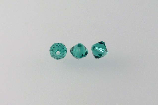 MC Bicone Xilion Cut beads High Sparkle 4 mm, Transparent Green Emerald (50650), Bohemia Crystal Glass, Czechia 45169302