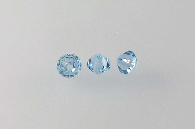 MC Bicone Xilion Cut beads High Sparkle 4 mm, Transparent Aqua (60010), Bohemia Crystal Glass, Czechia 45169302