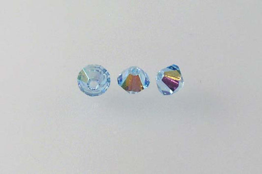 MC Bicone Xilion Cut beads High Sparkle 4 mm, Transparent Aqua Ab (60010-28701), Bohemia Crystal Glass, Czechia 45169302