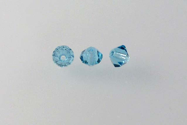MC Bicone Xilion Cut beads High Sparkle 4 mm, Transparent Aqua (60120), Bohemia Crystal Glass, Czechia 45169302