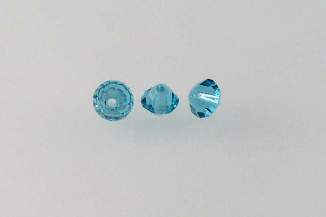 MC Bicone Xilion Cut beads High Sparkle 4 mm, Transparent Aqua (60200), Bohemia Crystal Glass, Czechia 45169302