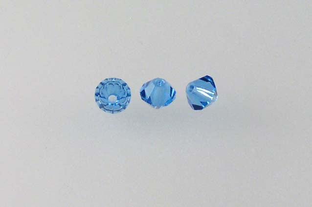 MC Bicone Xilion Cut beads High Sparkle 4 mm, Transparent Aqua (60310), Bohemia Crystal Glass, Czechia 45169302