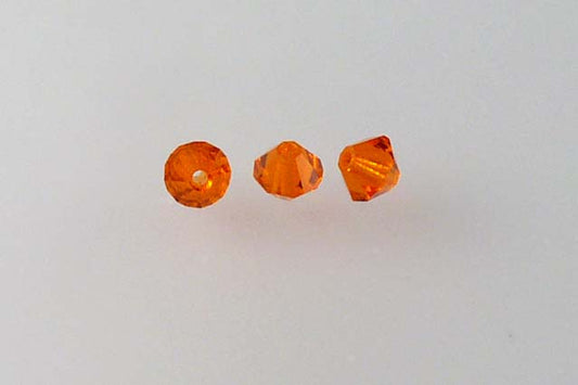 MC Bicone Xilion Cut beads High Sparkle 4 mm, Transparent Orange (90030), Bohemia Crystal Glass, Czechia 45169302