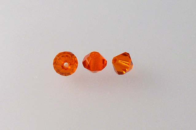 MC Bicone Xilion Cut beads High Sparkle 4 mm, Transparent Orange (90040), Bohemia Crystal Glass, Czechia 45169302