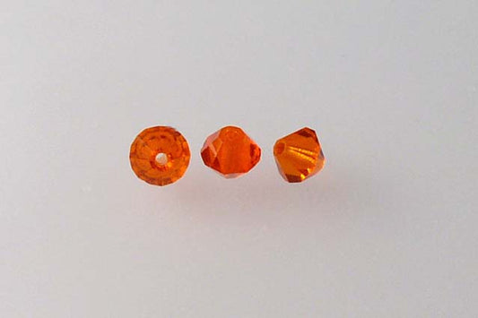 MC Bicone Xilion Cut beads High Sparkle 4 mm, Transparent Orange (90040), Bohemia Crystal Glass, Czechia 45169302