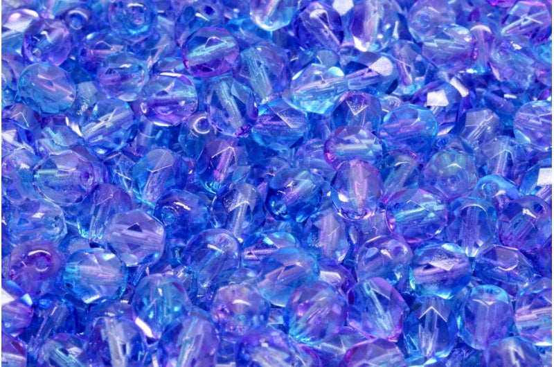 Fire Polish Faceted Round Beads, Crystal 48688 (00030-48688), Glass, Czech Republic
