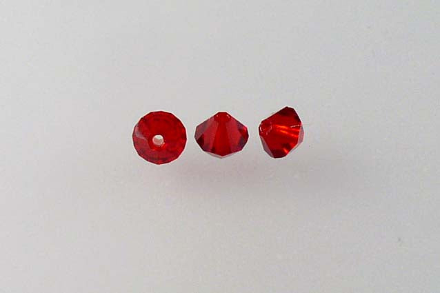 MC Bicone Xilion Cut beads High Sparkle 4 mm, Transparent Red (90090), Bohemia Crystal Glass, Czechia 45169302