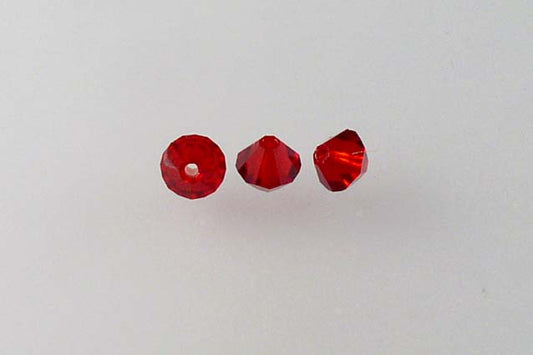 MC Bicone Xilion Cut beads High Sparkle 4 mm, Transparent Red (90090), Bohemia Crystal Glass, Czechia 45169302
